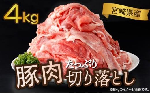 ＜2026年2月発送分＞宮崎県産 豚肉切り落とし 250g×16パック 合計4kg