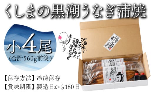 KU469-4s くしまの黒潮うなぎ蒲焼小4尾（合計560g前後）【大田商店】