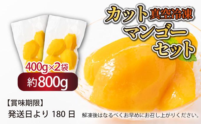 【やました農園】＜先行予約＞宮崎完熟マンゴー スライス カット 400g×2パック 計800g（2Lサイズ約2～3個分） | 糖度平均15度以上！高評価のみやざき完熟マンゴー AE-A12
