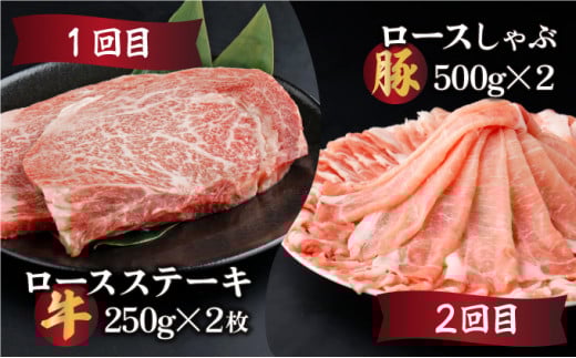 KU305 【定期便・全6回】宮崎牛と宮崎産豚肉 6ヶ月定期便！(計3.7kg)