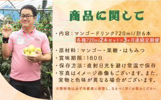 【定期便・全3回】まるでマンゴーをたべているような！マンゴードリンク(720ml×2本)×3回_K021-T011