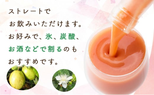 KU112 まるで果実を食べているような！グァバドリンク3本セット(各720ml)【宮崎果汁】