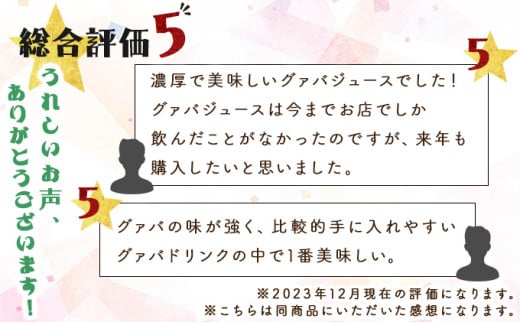 KU112 まるで果実を食べているような！グァバドリンク3本セット(各720ml)【宮崎果汁】