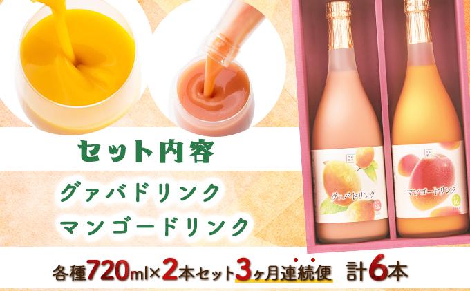 【全3回】とろーり果実感！グァバ・マンゴードリンク２本セット(各720ml×2本)×3回_K021-T006