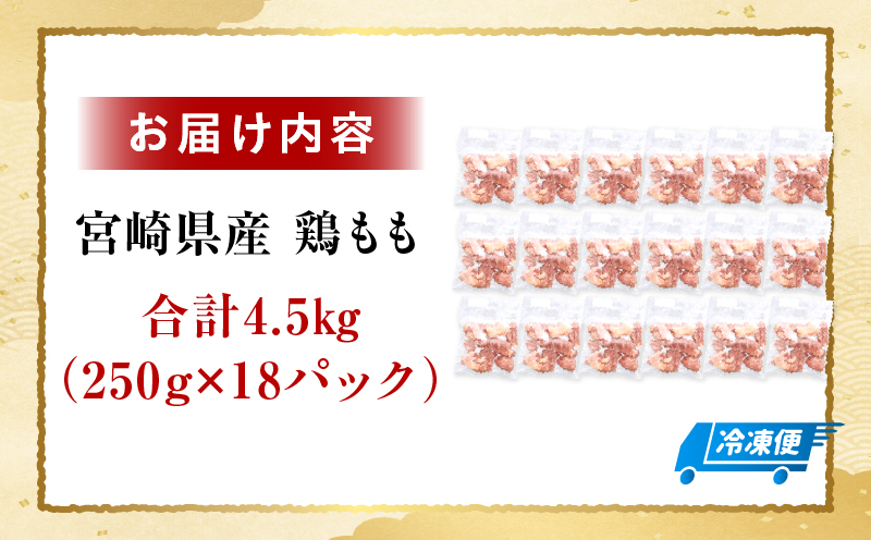＜2026年7月発送＞小分け＆パラパラ！宮崎県産鶏ももカット合計4.5kg 肉 お肉 鶏肉 鶏 パック 精肉 鶏モモ もも肉 小分け 鳥肉 宮崎県産 人気 贈り物 おすそ分け 宮崎県 串間市 _K043-012-2607