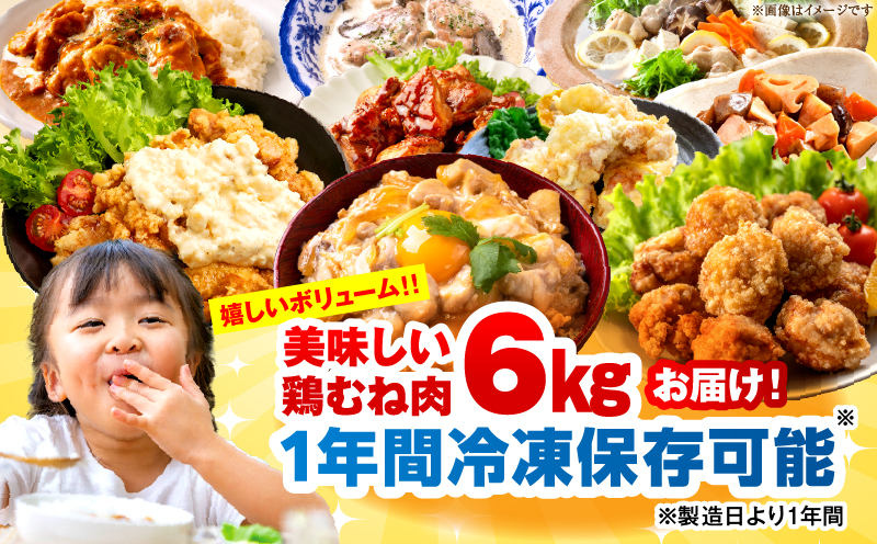 ＜2026年7月発送＞小分け＆パラパラ！宮崎県産鶏むねカット合計6kg 肉 お肉 鶏肉 鶏 鶏ムネ パック 精肉 むね肉 ムネ 小分け 鳥肉 宮崎県産 人気 贈り物 おすそ分け 宮崎県 串間市 _K043-024-2607