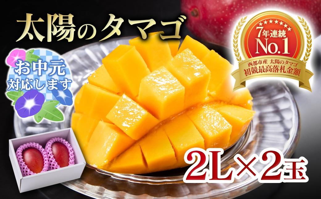 【お中元ギフト】最高級ブランド『太陽のタマゴ』2L×2個【糖度15度以上】宮崎県西都市産完熟マンゴー＜68-1a＞宮崎マンゴー 果物 フルーツ 甘い