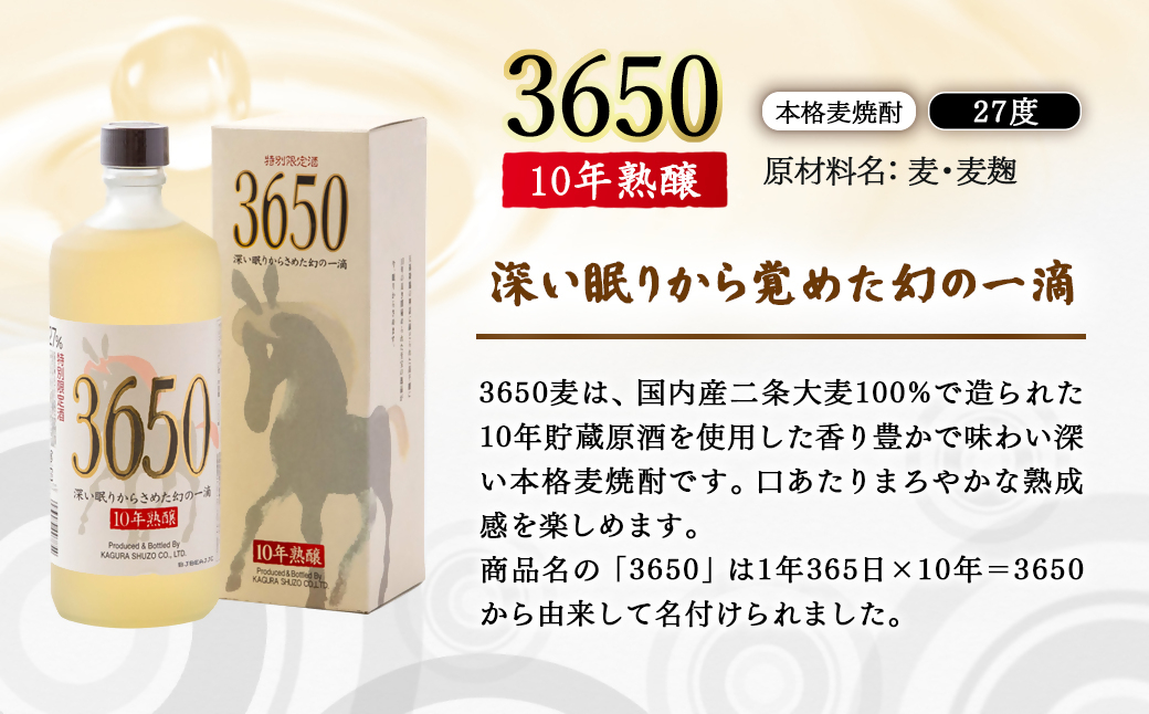 西都・熟成焼酎5本セット『逢初・三段仕込み・妻・3650・長期甕貯蔵原酒 三段仕込み』<7-36a＞
