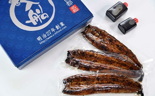【父の日ギフト】うなぎうなぎ 蒲焼 3尾 炭火焼 無頭 炭火の香ばさ際立つ老舗 「うなぎの入船」熟成たれ付 国産 宮崎 蒲焼 鰻 宮崎 かば焼 鰻 ＜13-3a＞