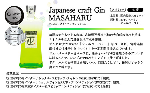 やまや蒸留所　3品評会　受賞セット　逢初・クラフトジンMASAHARU　各720ｍｌ＜45-3a＞