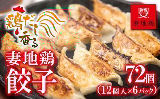 ブランド地鶏「妻地鶏」ぎょうざ詰合せ30　72個（12個×6パック）小分け＜1-23＞