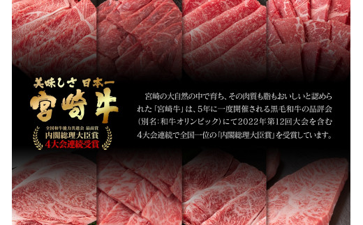 【定期便】宮崎牛100％＆高級食材使用 贅沢手ごねハンバーグ4個×3回『牛肉論。』 ＜6-21＞