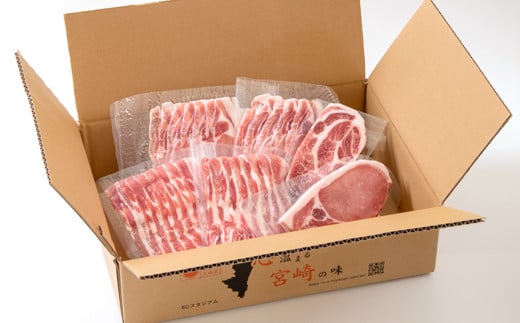 宮崎県産豚肉3種 詰め合わせセット約1kg 小分け しゃぶしゃぶ用・スライス・とんかつ＜1-274＞★