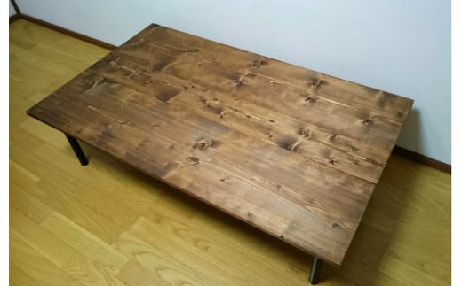 【天然無垢材】アイアン脚ローテーブル　Interior G-S-S＜8.5-4＞★