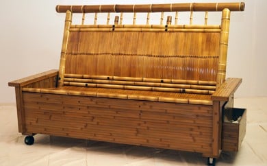 竹家具専門店【梅里竹芸】健康長椅子（3人掛け）＜90-1＞