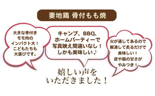 ブランド地鶏「妻地鶏」骨付もも焼詰合せ30　真空パック 炭火焼＜1-138＞★