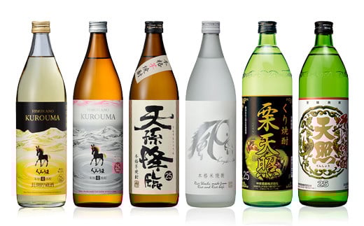 神楽酒造　よくばり焼酎5原酒6本セット 芋・麦・米・栗・そば 25度900ml 本格焼酎＜26-28a＞