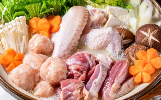 みやざき地頭鶏（じとっこ）鍋セット　ブランド鶏 鶏もも・鶏むね・手羽・つくね・スープ付＜21-1a＞