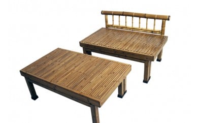 竹家具専門店【梅里竹芸】ベンチベッド＜80-1＞