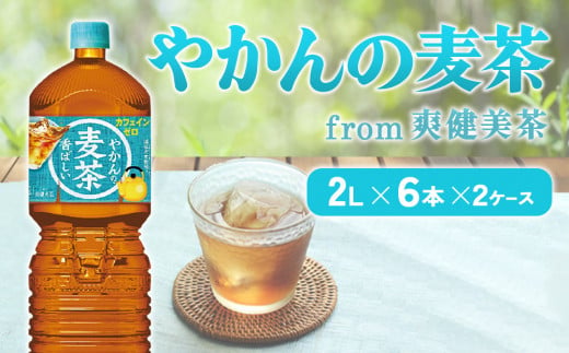 やかんの麦茶 from 爽健美茶 PET (2L×6本)×2ケース【コカコーラ】麦茶 ノンカフェイン こども 美容 むくみ 山登り レジャー アウトドア キャンプ 運動 水分補給