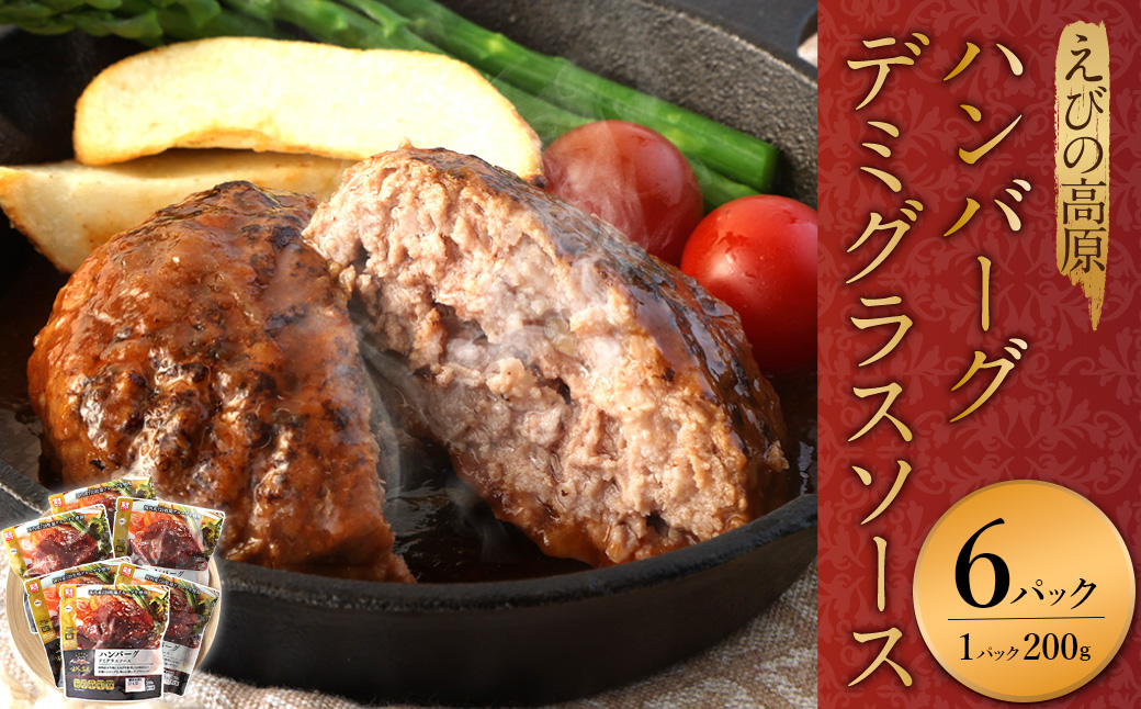 ハンバーグ セット 冷蔵(200g × 6パック 計 1,200g) ギフト レンジ 湯煎 温めるだけ 簡単調理 小分け 個包装 総菜 簡単 おかず レトルト 人気 お取り寄せ 九州 宮崎県 えびの市 送料無料