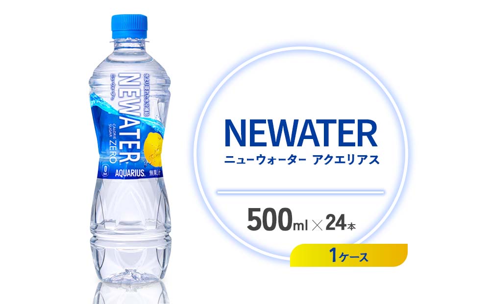 アクエリアス ニューウォーター 500ml PET【コカ・コーラ】ペットボトル 1ケース(24本) セット スポーツドリンク スポドリ カロリーゼロ 熱中症対策 水分補給 清涼飲料水 宮崎県 えびの市 送料無料