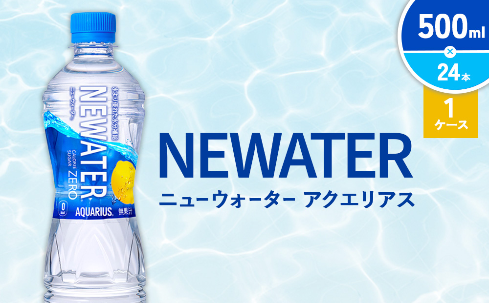 アクエリアス ニューウォーター 500ml PET【コカ・コーラ】ペットボトル 1ケース(24本) セット スポーツドリンク スポドリ カロリーゼロ 熱中症対策 水分補給 清涼飲料水 宮崎県 えびの市 送料無料