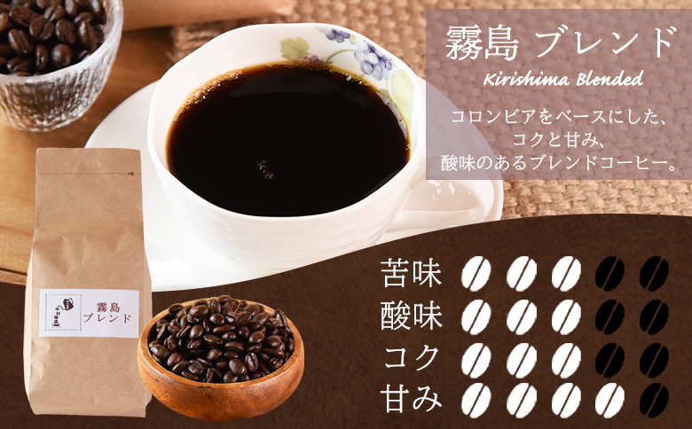 ＜【粗挽き】ブレンドコーヒー 霧島ブレンド 2袋＞coffee 珈琲 朝 プレゼント 贈り物 2種 ホット 豆 細挽き 中挽き 粗挽き お好み ドリップ お茶の時間 休憩 カフェイン 袋 お家カフェ 炭 焙煎 香りがいい おしゃれ 飲み比べ【MI493-nc】【中村珈琲】