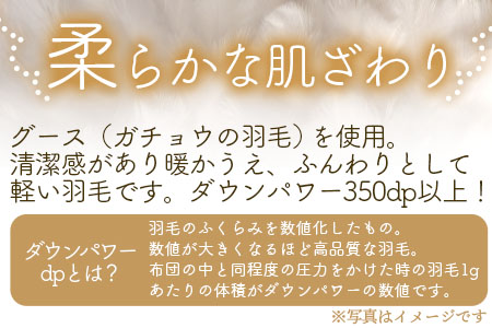 ＜羽毛掛ふとん ホワイトグースダウン90% フェザー10% 充填量 1.4kg(暖色系)＞日本製 ダウンパワー350dp以上 シングルサイズ【MI040-bs-01】【株式会社ベストライフ】