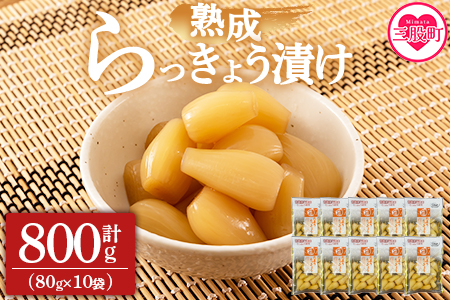 [熟成たまりらっきょう800g(80g×10P)]らつきょう ラッキョウ 辣韭 おつまみ 肴 ご飯のおとも 野菜 旬 漬物 おつけもの シャキシャキ 食感 歯ごたえ 晩酌 料理 アレンジ タルタルソース 国産 宮崎県産 九州産[MI012-ko][株式会社上沖産業]