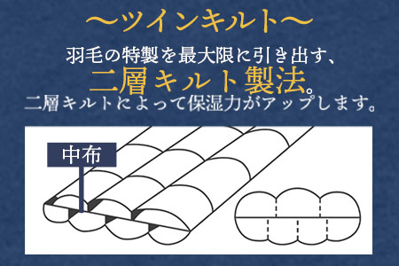 ＜羽毛掛ふとん ホワイトグースダウン90% フェザー10% 充填量 1.4kg(寒色系)＞日本製 ダウンパワー350dp以上 シングルサイズ【MI040-bs-02】【株式会社ベストライフ】