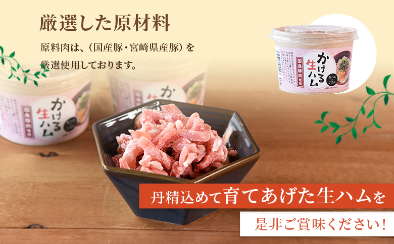 ＜かける国産生ハム 80g×4(計320g)＞国産 豚肉 お肉 生ハム 短冊 フレーク状生ハム トッピング 熱々ご飯 ご飯のお供 ごはん かけるだけ ズボラ飯 ユッケ サラダ パスタ ピザ パーティー おつまみ グルメ アレンジ おしゃれ【MI477-pl】【株式会社プラス】