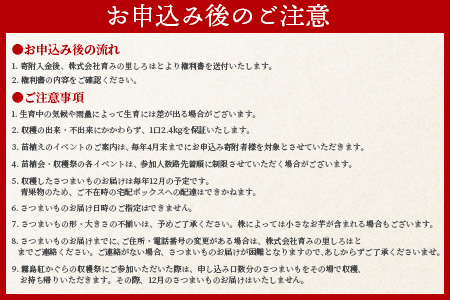 ＜【B】2025年度おいも株オーナー制度1口セット2株 霧島紅かぐら(最低2.4kg保証)+特産品＞2025年12月中旬頃に熟成されたさつまいもときんかんをお届け！【MI187-sh-s-R7】【株式会社育みの里しろはと】