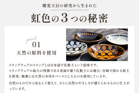 ＜スリップウェアの小判皿 4枚組＞ 陶器 食器【A-1101-kr】【生楽陶苑】
