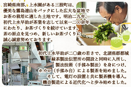 ＜バイオ茶セット(5袋)＞(計300g・3g×20パック入×5袋)自家茶園の茶葉100％のお茶をお楽しみください！【A-0801-km】【宮崎上水園】