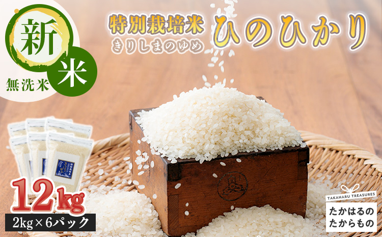 「令和6年産」【新米】「ひのひかり」12kg 無洗米 - 霧島湧水が育む きりしまのゆめ TF0306-P00026