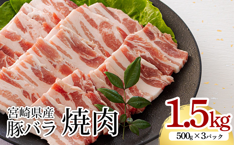 宮崎県産豚バラ焼肉1.5kg　 TF0547-P00043