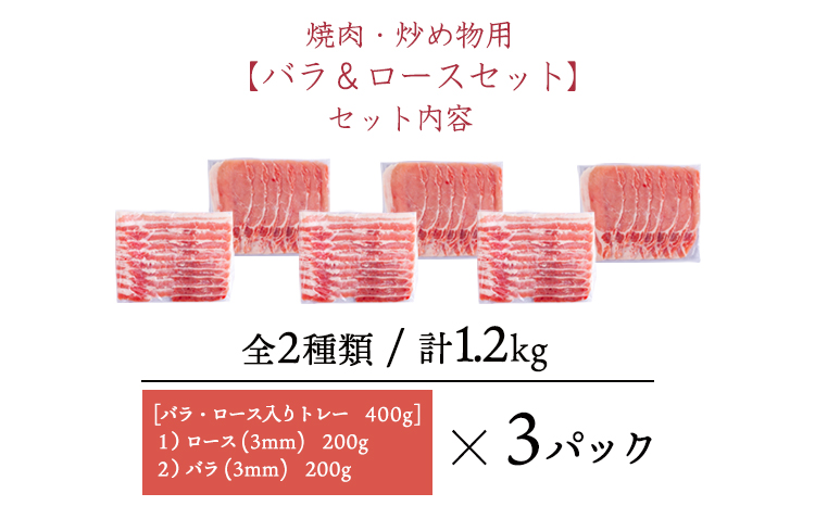 ソヤマポークのバラ＆ロース3ｍｍセットTF0829-P00078