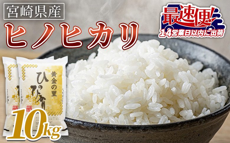 ＜宮崎県産米 ヒノヒカリ 10kg＞入金確認後、14営業日以内に順次出荷【 コメ 米 お米 白米 ご飯 飯 炊き立て こめ ひのひかり 宮崎県 県産 粒 お茶碗 炊き込みご飯 おにぎり 主食 】