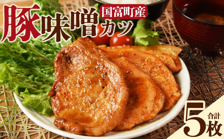 ＜国富町産 豚味噌カツ 5枚＞入金確認後、翌月末迄に順次出荷【国富産 豚肉 味噌味 味噌漬け みそ 豚味噌漬け 豚肉 ポーク おかず 一品 お弁当 焼くだけ 簡単調理 ロース肉 お肉 ご飯に合う ご飯が進む タレ 味噌だれ 個包装 小分け パック 惣菜】