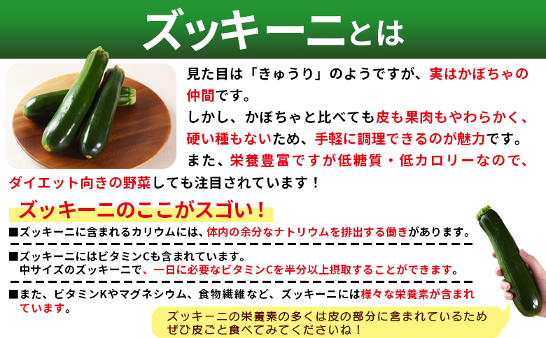＜野菜ソムリエサミット銀賞受賞！ あなたにズッキーニ約2kg（10本）＞1か月程度で出荷【 野菜 青果 国産 生食 輪切り ソテー サラダ 天ぷら ラタトゥイユ 】