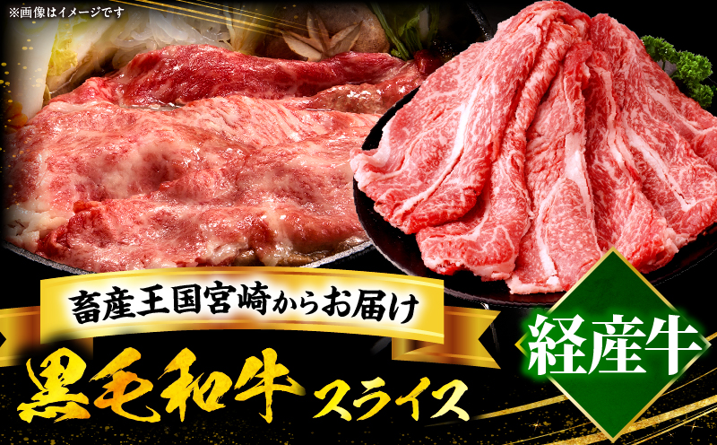 宮崎県産黒毛和牛(経産)肩ローススライス 1kg（500g×2）