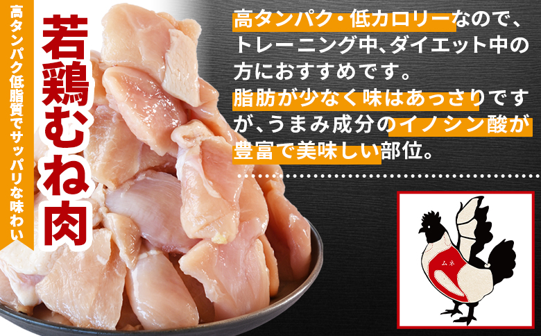 ＜宮崎県産若鶏切身身5.1kg（むね肉300g×12袋 もも肉300g×5袋）＞翌々月までに順次出荷【 鶏肉 詰め合わせ セット からあげ 唐揚げ カレー シチュー BBQ 煮物 チキン南蛮 小分け おかず おつまみ お弁当 惣菜 時短 炒め物 簡単料理 】