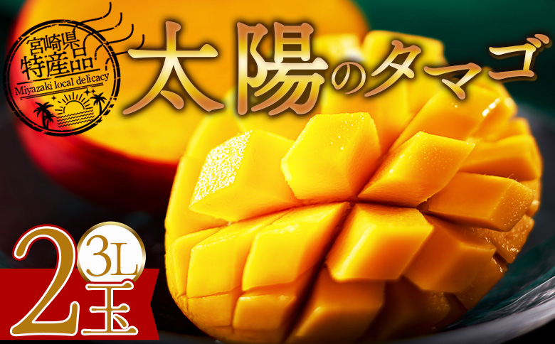 【先行予約 2026年発送】＜宮崎県産完熟マンゴー 太陽のタマゴ 3L 合計2玉＞入金確認後、2026年5月初旬〜7月末迄に順次出荷【 選べる 個数 内容量 大きさ サイズ 国産 かんじゅく とろける 果物 果実 フルーツ 南国 芳醇 甘い 旬（株）ワールドワイドトレード 宮崎県 国富町】