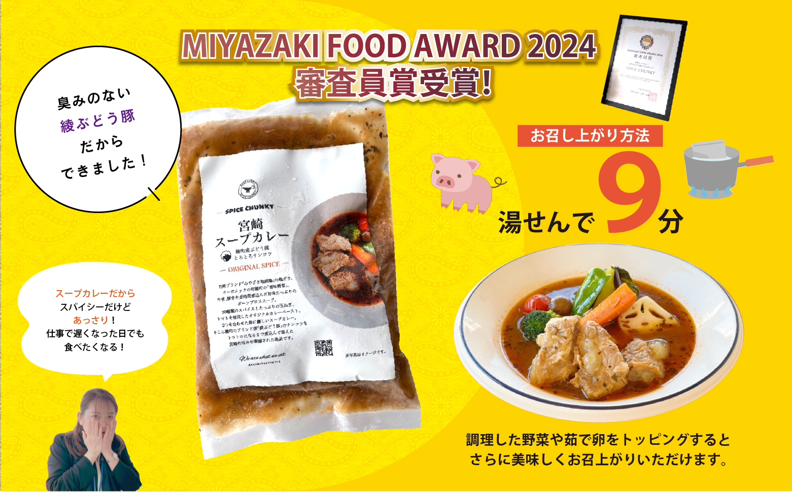 宮崎スープカレー　綾ぶどう豚トロトロなんこつ（10個）【スパイスチャンキー】_A0114-2051