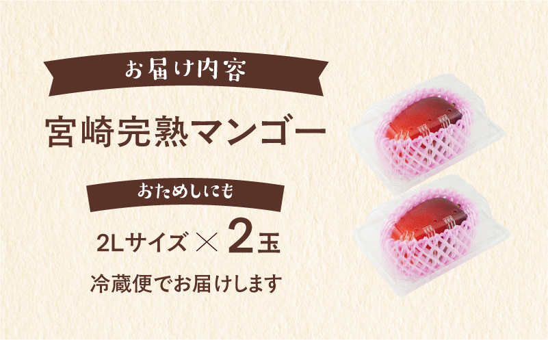 完熟マンゴー2L×2玉（パック）【JA綾町】_A0114-102