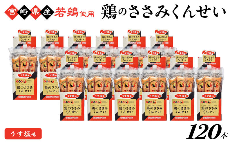 鶏のささみくんせい ＜うす塩 120本＞ おつまみ スモーク チキン 燻製