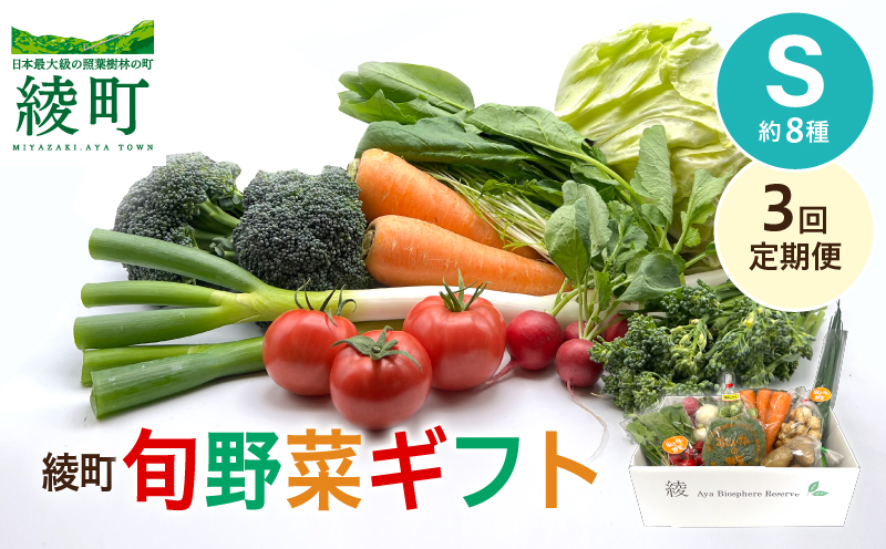 綾町旬野菜ギフト（Sサイズ）【全３回定期便】