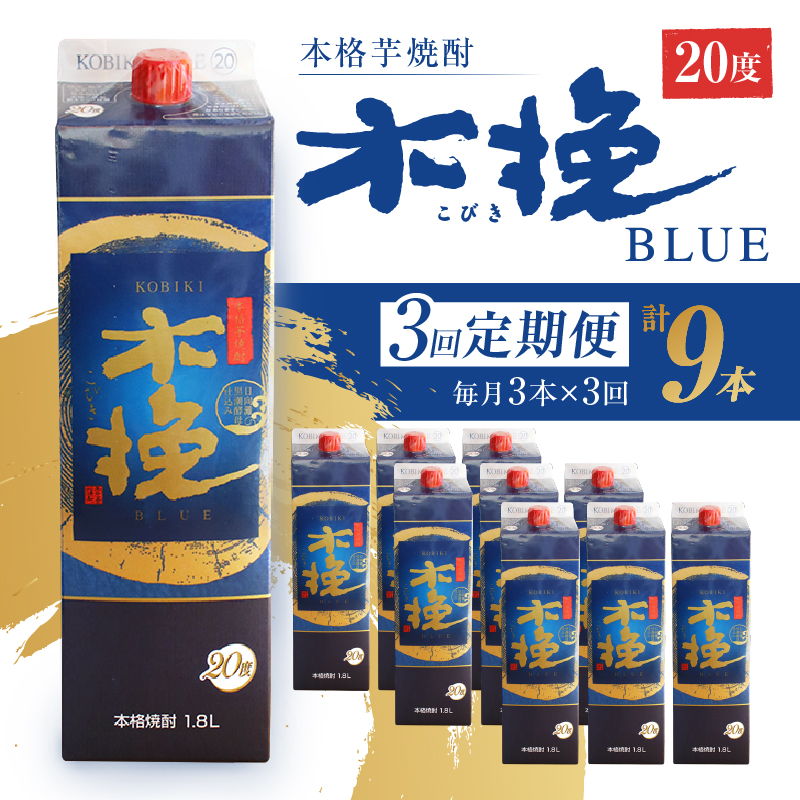 毎月21日にお届け！木挽BLUE 3本セット【全3回定期便】【雲海酒造】_A0114-222