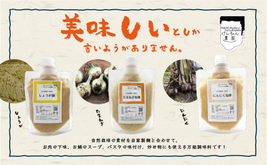 けんちゃん農園 自然栽 培味噌（大）・しょうゆ・3種の塩麹 腸活 調味料 コンプリートセット_A0088-008